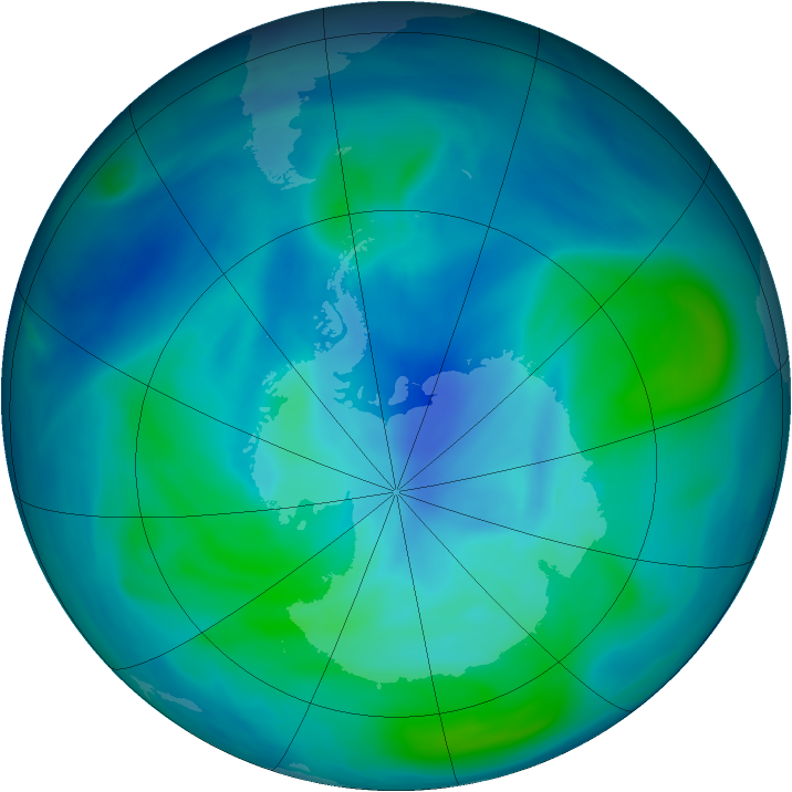 Antarctic ozone map for 24 February 2005